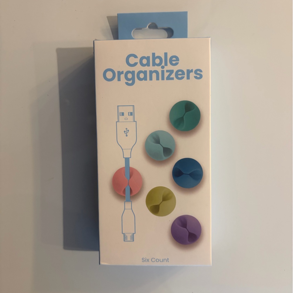 Colorful Cable Organizers - Set of 6